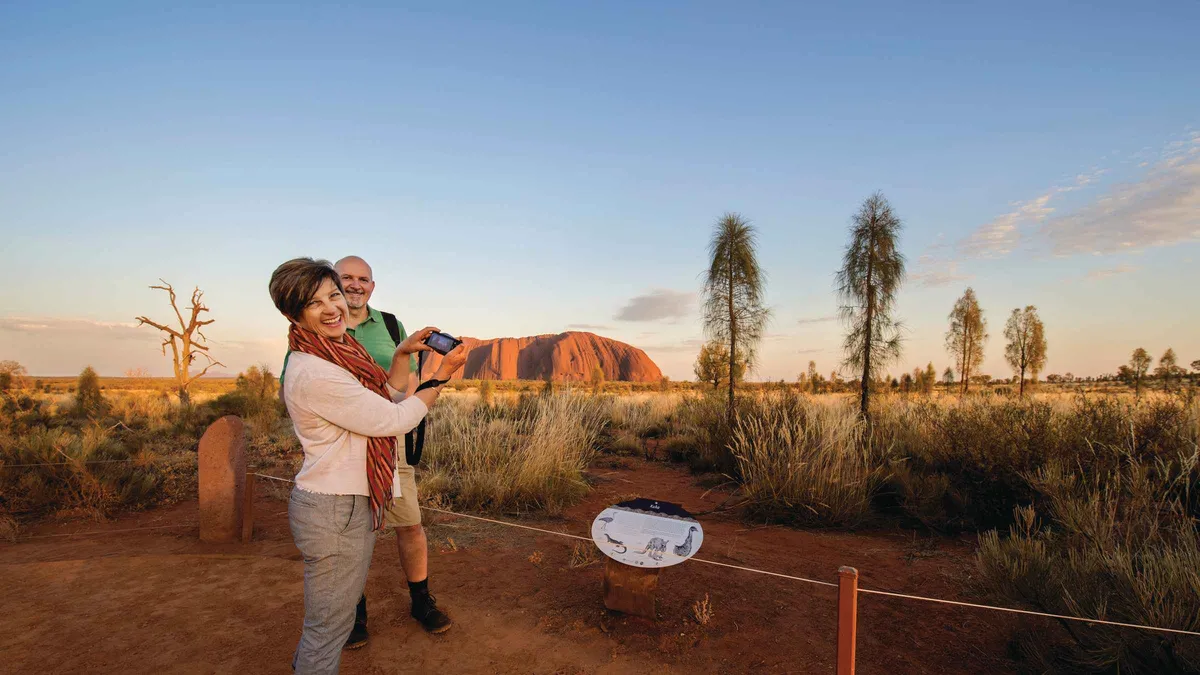 Domes of Kata Tjuta seen from the Walpa Gorge track on an Uluru sunrise and Kata Tjuta day trip, Red Centre Australia